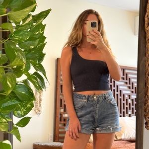 Top shop A-line moto mom jean shorts